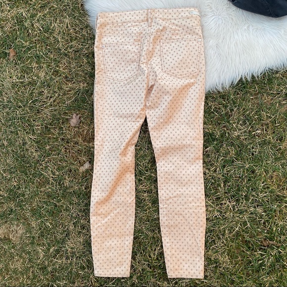 Anthropologie pilcro velvet shimmer polka dot high rise  skinny pants 28 - Picture 5 of 6